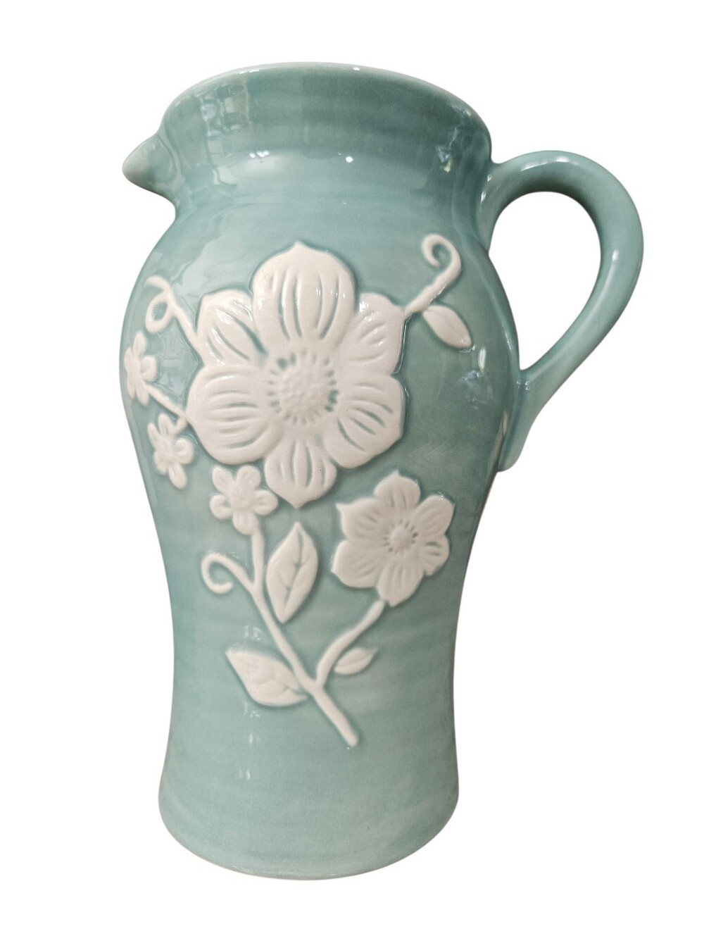 Teleflora Ceramic Pitcher Vase 8.5" Vintage Cottagecore Farmhouse Decor